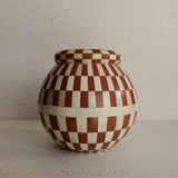 Bone Inlay Vase : Checkered : Clay