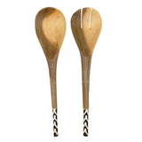 Wood & Bone Salad Spoon Set