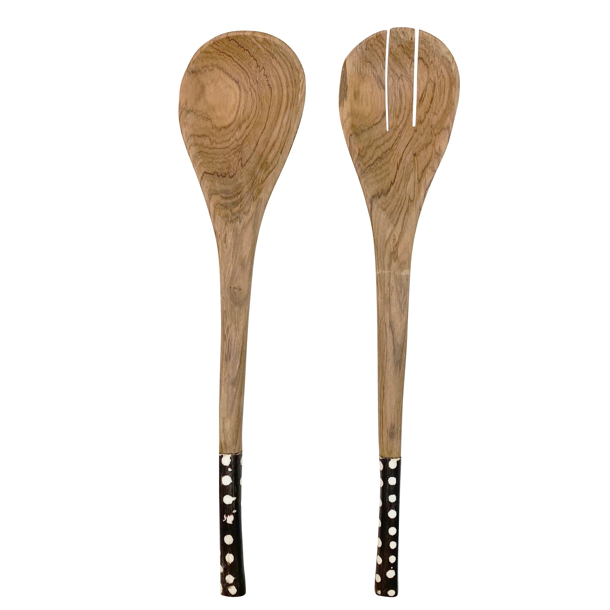 Wood & Bone Salad Spoon Set