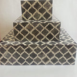 Bone Inlay Small Box : Moroccan : Grey