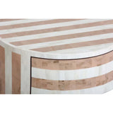 Bone Inlay Round Bedside Table : Natural