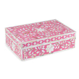 Mother of Pearl Inlay Large Box : Floral : Pink