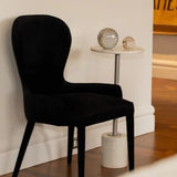 Marble Accent Table : White with Chrome Stem