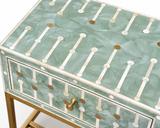 Bone & Brass Inlay Bedside : Mint