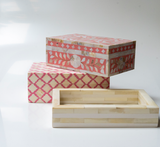 Mother of Pearl Small Gift Box : Floral : Pink