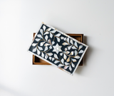 Mother of Pearl Inlay Small Gift Box : Floral : Black