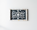 Mother of Pearl Inlay Mini Tray : Floral : Black