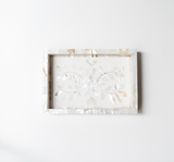 Mother of Pearl Inlay Mini Tray : Floral : White