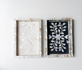 Mother of Pearl Inlay Mini Tray : Floral : Black