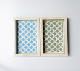 Bone Inlay Mini Tray : Scallop : Light Blue