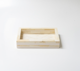 Bone Inlay Mini Tray : Criss Cross : White