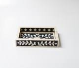 Bone Inlay Mini Tray : Floral : Black