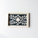 Bone Inlay Mini Tray : Floral : Black