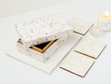 Mother of Pearl Small Gift Box : Floral : White