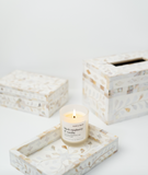 Mother of Pearl Inlay Mini Tray : Floral : White