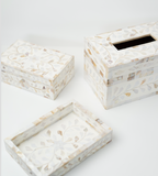 Mother of Pearl Small Gift Box : Floral : White