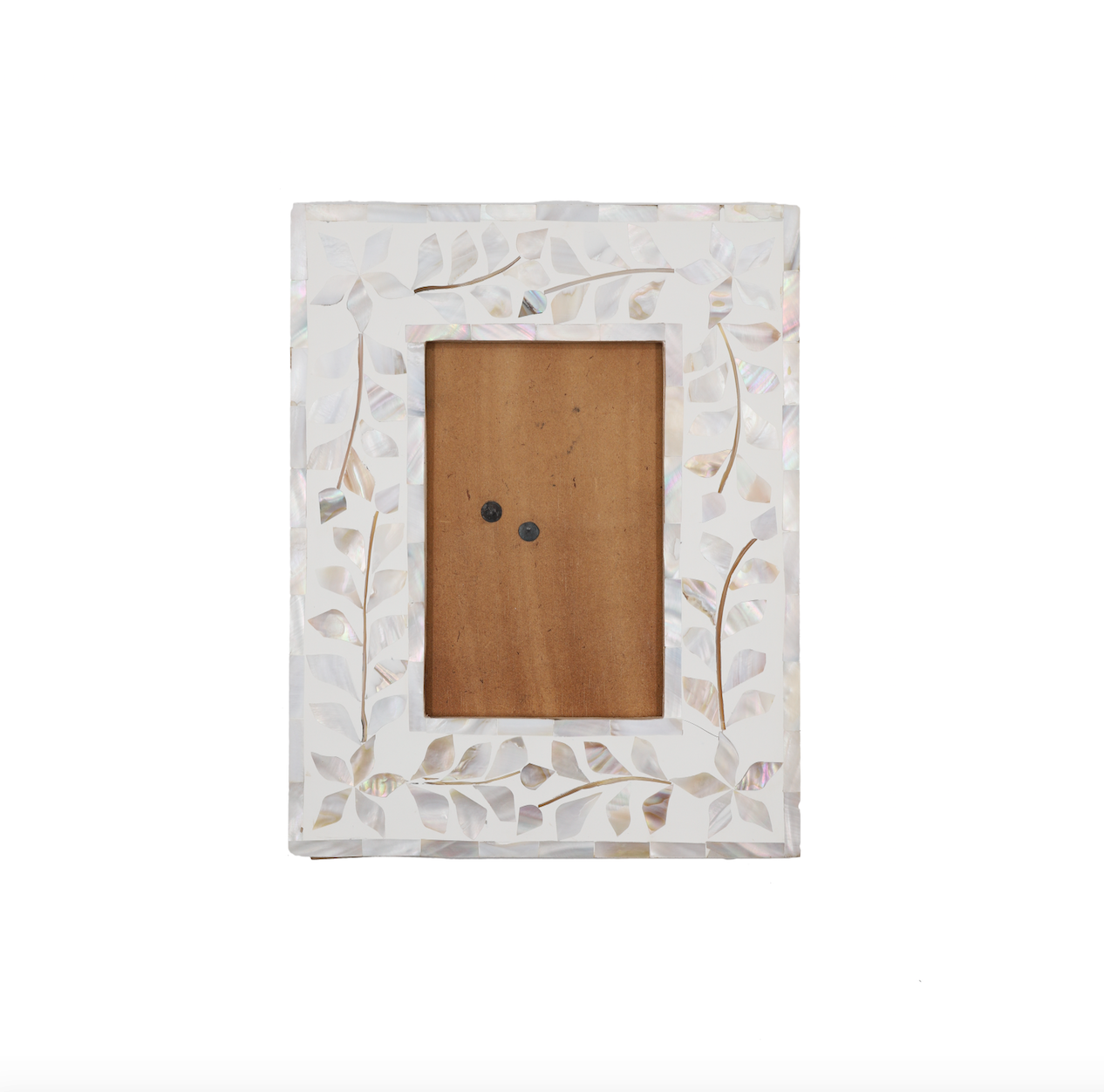 Mother of Pearl Inlay Floral Frame : White