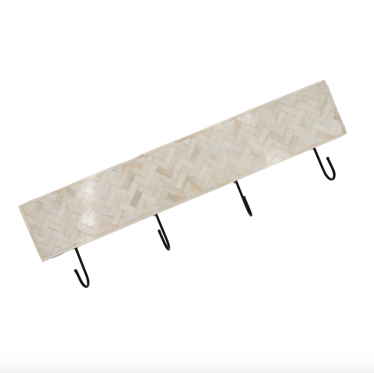 Bone Inlay Wall Hook : Stripe : White