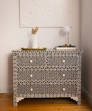 Bone Inlay 4 Drawer Chest : Starburst : Black