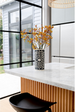 Bone Inlay Vase : Floral : Black