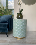 Mother of Pearl Inlay Side Table : Lady's Bedstraw : Jade Green