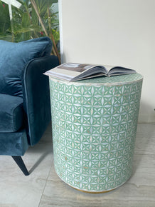 Mother of Pearl Inlay Side Table : Lady's Bedstraw : Jade Green