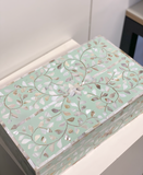 Mother of Pearl Inlay Large Box : Floral : Mint