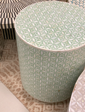 Mother of Pearl Inlay Side Table : Lady's Bedstraw : Jade Green