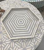 Bone Inlay Hexagon Tray : Grey