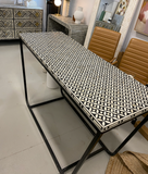 Bone Inlay Console with Black Legs : Starburst : Black
