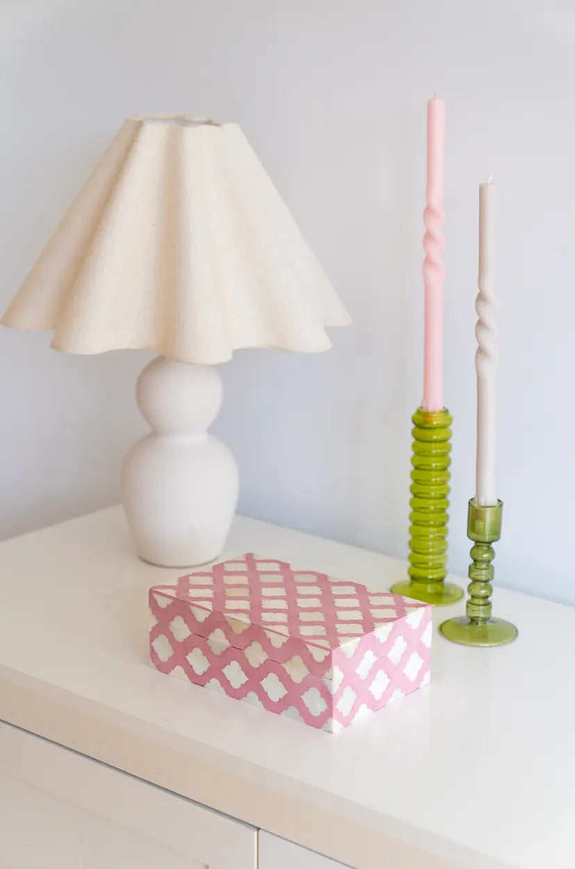 Bone Inlay Small Gift Box : Moroccan : Pink