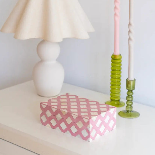Bone Inlay Small Gift Box : Moroccan : Pink