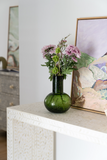 Bone Inlay Waterfall Console : Floral : White