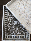 Mother of Pearl Rectangular Tray : Floral : White