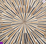 Bone & Timber Inlay Square Coffee Table (with castors)