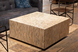 Bone & Timber Inlay Square Coffee Table (with castors)