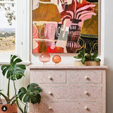 Bone Inlay 4 Drawer Chest in Starburst Grey