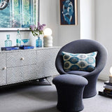 Bone Inlay Entertainment Unit in Zig Zag Black