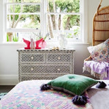 Bone Inlay 4 Drawer Chest : Starburst : Black