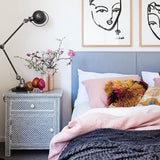 Bone Inlay Large Bedside Cabinet : Scallop : Grey