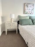 Bone Inlay 2 Drawer Bedside : Lattice : Grey