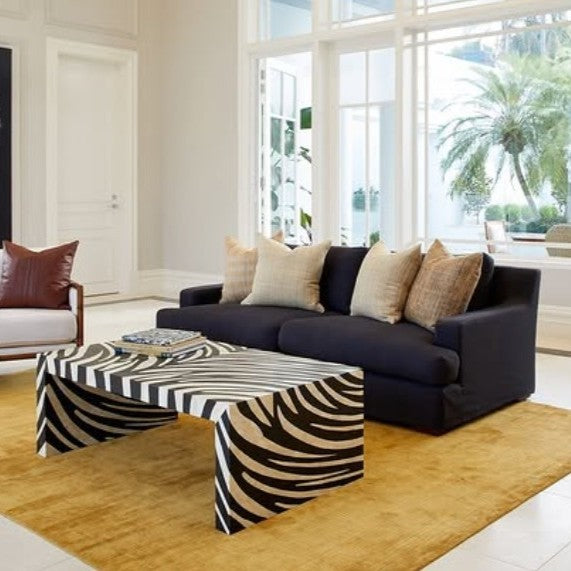 Bone Inlay Coffee Table : Zebra