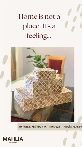 Bone Inlay Mid Size Box : Moroccan : Mocha Mousse