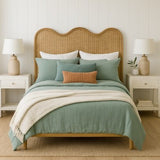 Mother of Pearl Inlay Bedside (with Undershelf) : Floral : White