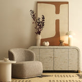 Bone Inlay Standard 2 Door Waterfall Buffet : Stripe : Grey