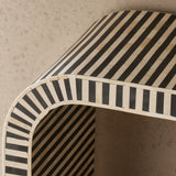 Bone Inlay Waterfall Console : Stripe : Black