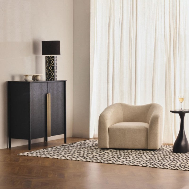 Bone Inlay Table Lamp : Crosses : Black & White