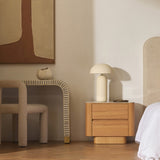 Bone Inlay Waterfall Console : Stripe : Grey