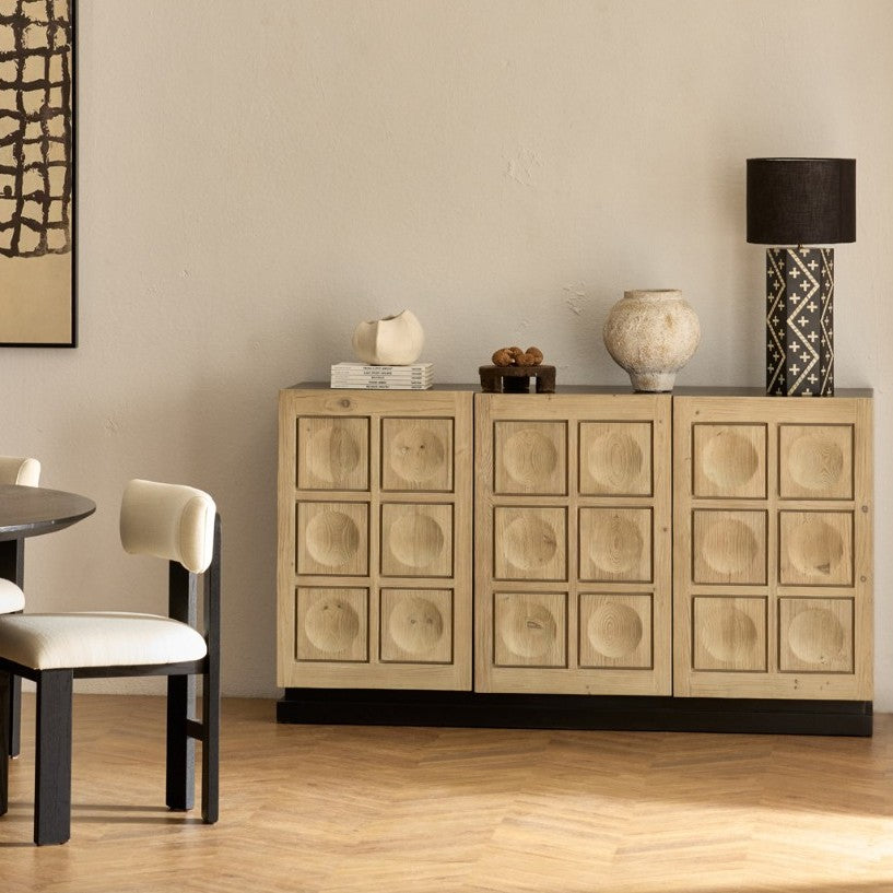 Bone Inlay Table Lamp : Crosses : Black & White