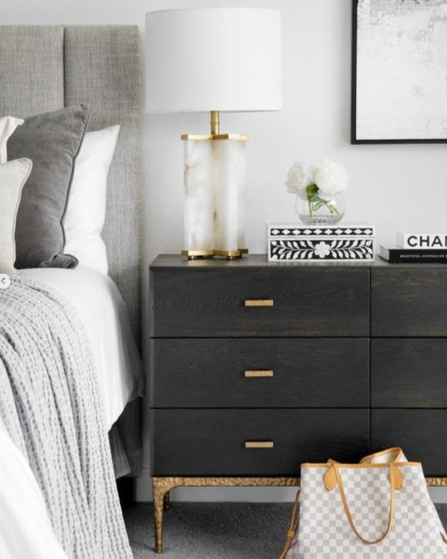 Bone Inlay Tissue Holder : Floral : Black